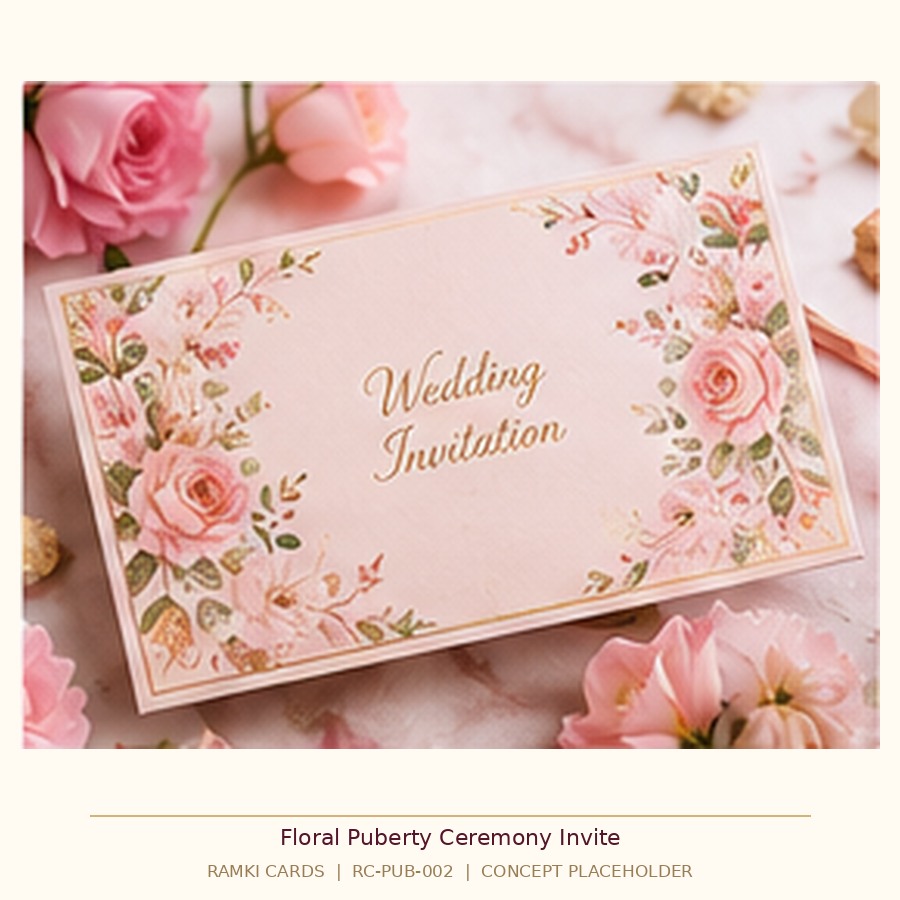Floral Puberty Ceremony Invite