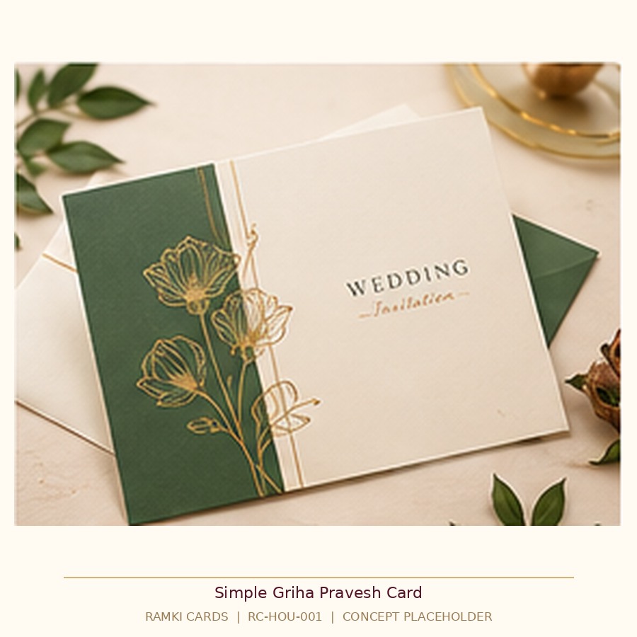 Simple Griha Pravesh Card
