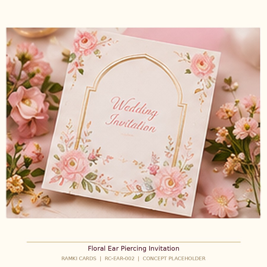 Floral Ear Piercing Invitation