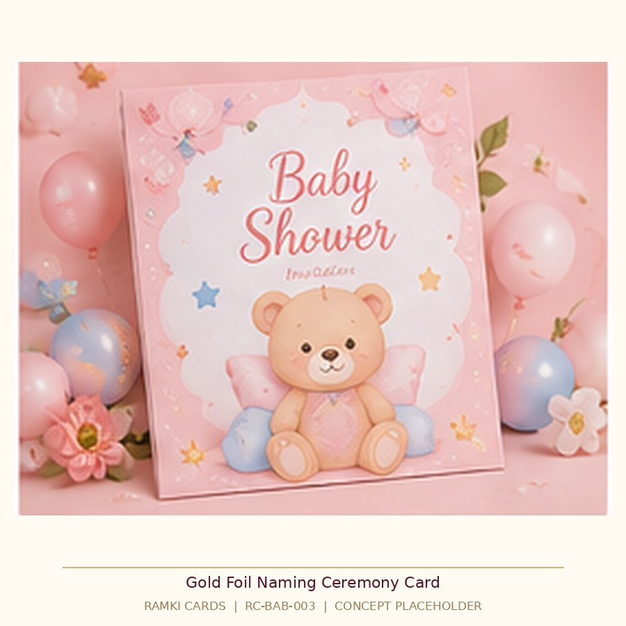 Gold Foil Naming Ceremony Card