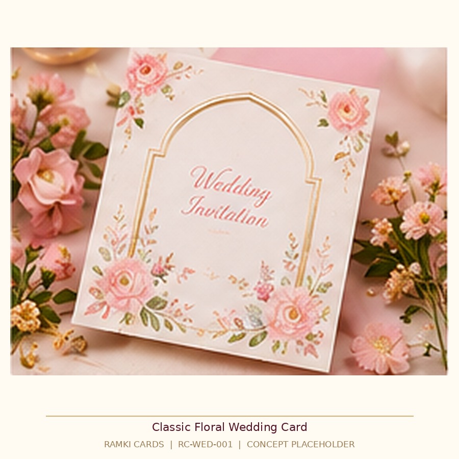 Classic Floral Wedding Card